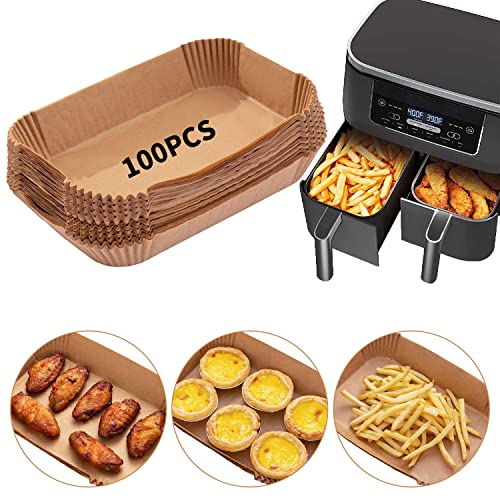 Hotbest 200pcs Parchment Paper Liner Square Perforated Baking Paper Non-Stick 8.7 inch Steamer Paper for Cooking Cake Pan Oven BBQ Hot Air Fryer