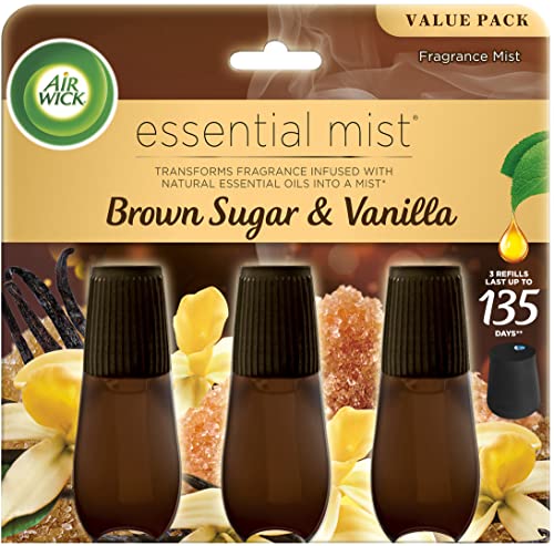 Air Wick Brown Sugar & Vanilla Essential Mist Refill, 3ct
