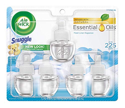 Air Wick Scented Oil Refill, Snuggle Fresh Linen, 5 refills (Pack of 8)
