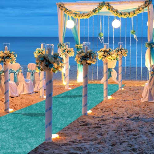 Teal Velvet Aisle Runner - 4FTx15FT Luxury Carpet for Weddings