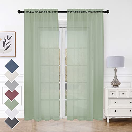 Aiyufeng Sheer Bedroom Curtains 2 Panel Sets 84" Inch Length