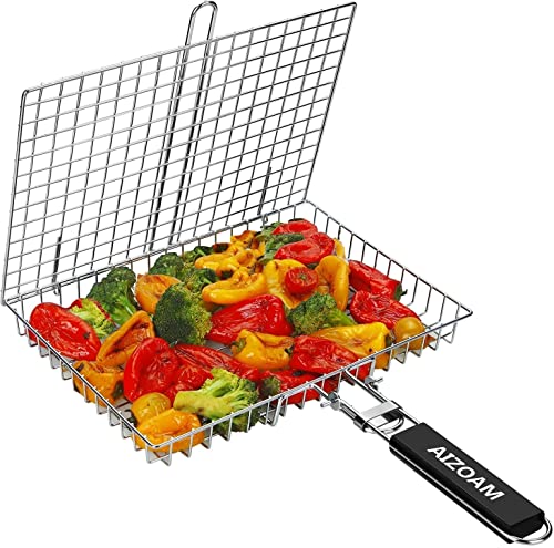 AIZOAM Stainless Steel BBQ Grilling Basket