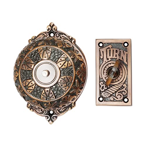 Victorian Vintage Twist Bell with Custom Shaft – Brass Antique Doorbell