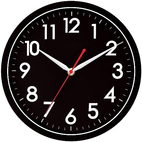 AKCISOT Wall Clock - Modern Black Silent Non Ticking Clock