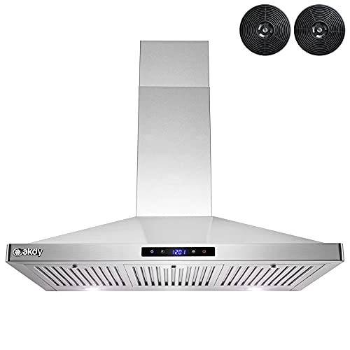 AKDY 36" Stainless Steel Range Hood with LED Touch Control