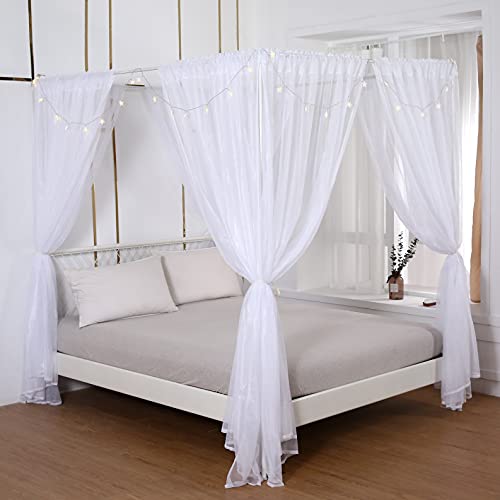 Akiky Canopy Bed Curtains with Lights