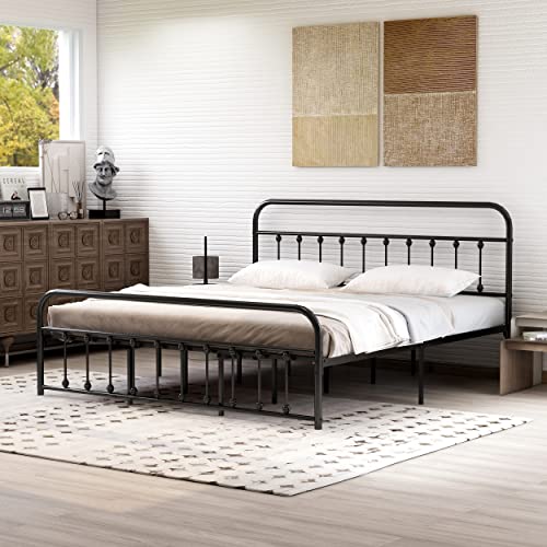 alazyhome Metal Bed Frame with Storage