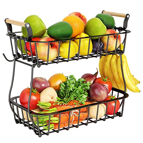 Alebew Fruit Basket with Banana Hangers