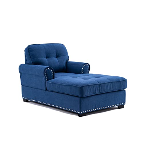 Alexent Chaise Lounge Sofa Bed Sleeper - Navy Blue