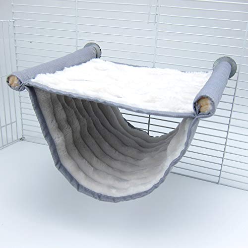 Alfie Pet - Jaren 2-Layer Hanging Platform for Mouse, Chinchilla, Rat, Gerbil and Dwarf Hamster - Color: Grey, Size: Large