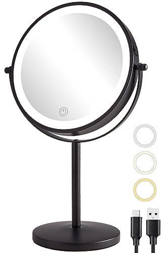 ALHAKIN Rechargeable Makeup Mirror with Lights
