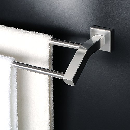 Alise Stainless Steel Double Towel Bars, Brushed Nickel, 25 Inch