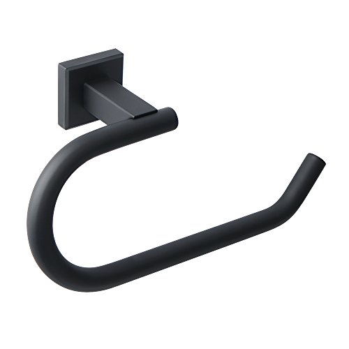 Alise Bathroom Towel Ring/Rack Wall Mount, Matte Black Stainless Steel