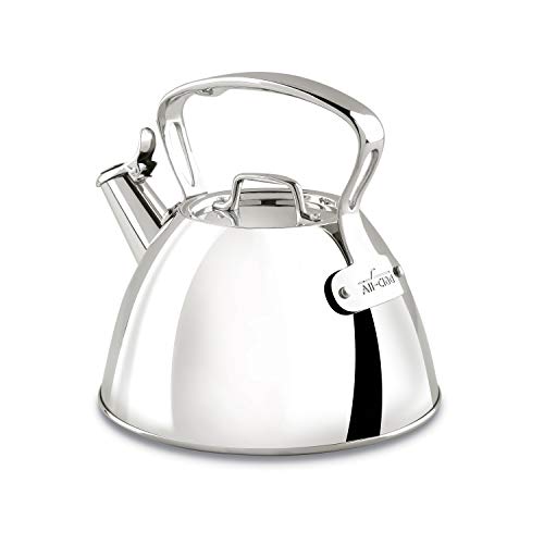 Stainless Steel Whistling Tea Kettle - 2.1 Quarts, Stovetop Induction Safe,  Insulated Handle - Ideal Camping, Office, and Kitchen Use