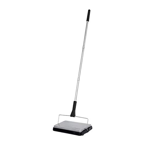 Manual Floor Sweeper with Rotating Brushes for Carpets and Hardwood