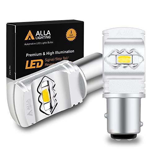 Alla Lighting 3800lm BAY15D 1157 Amber Yellow LED Bulbs Turn Signal Lights