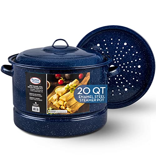 Alpine Cuisine 18 Quart Non-stick Stock Pot with Tempered Glass Lid and  Carrying Handles, Multi