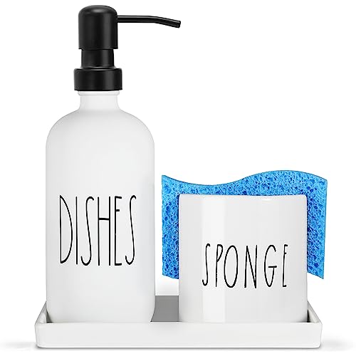 ALPIRIRAL Dish Soap Dispenser with Sponge Holder