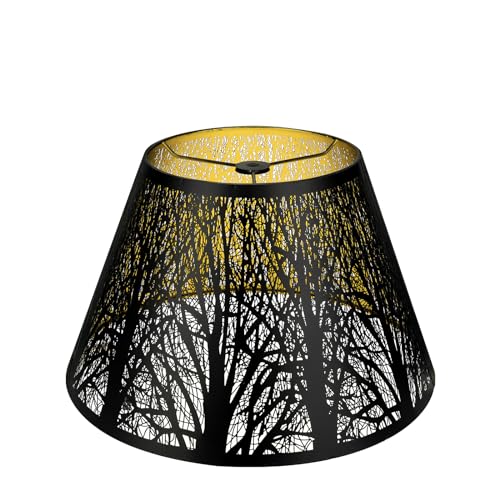 ALUCSET Barrel Metal Lampshade with Tree Pattern