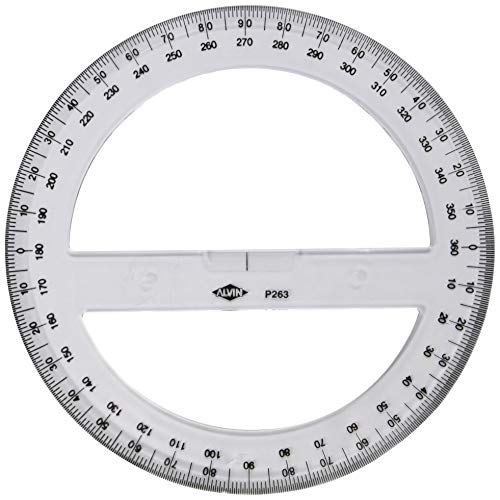 ALVIN P263 8" Circular Protractor for School or Drafting Use
