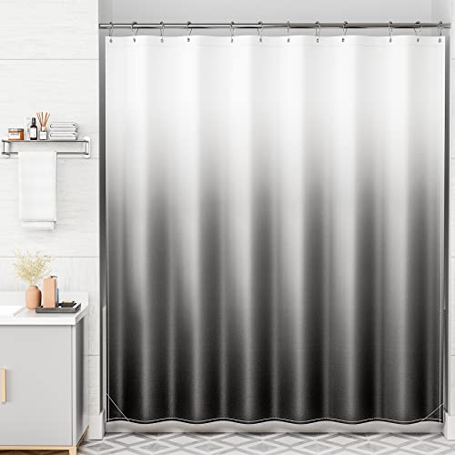 AmazerBath Black Ombre Shower Curtain Set