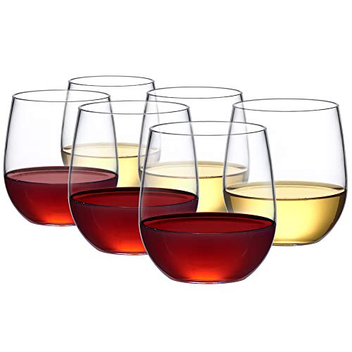 Unbreakable Red Wine Glasses 15 Oz, Tritan Plastic Reusable Stemware For  Indoor And Outdoor Use, Set Of 4