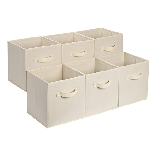 Wisdom Star 6 Pack Fabric Storage Cubes with Handle, Foldable 11