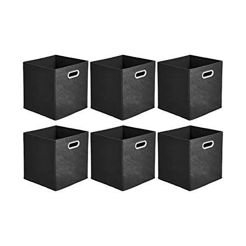 Amazon Basics Collapsible Storage Cubes - 6-Pack, Black