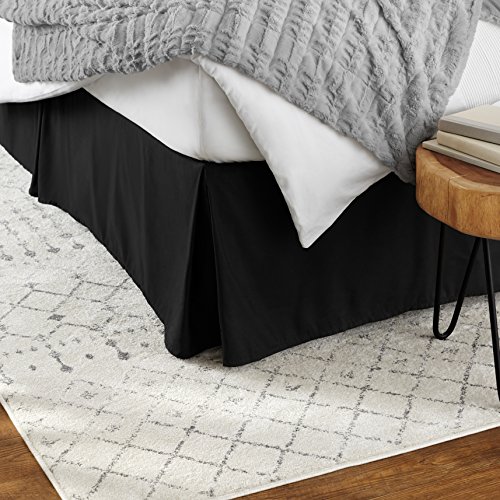 Amazon Basics Lightweight Pleated Bed Skirt, King, Black