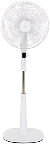Amazon Basics 16 Inch Dual Blade Pedestal Fan with Remote, White