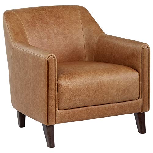 Stone & Beam Grover Modern Accent Chair in Cognac Leather