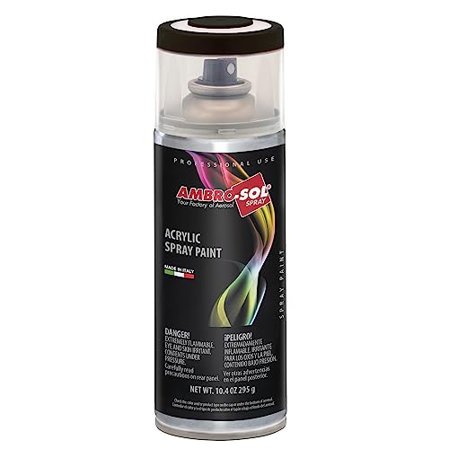 Ambro Sol V400past6 Multi Purpose Acrylic Spray Paint Paint For Indoor And Outdoor Suitable For Multiple Surfaces Net Wt. 10.40 Oz. 400ml Recyclable Tin Plate Spray Can Matt Black 41VR82WTr6L 