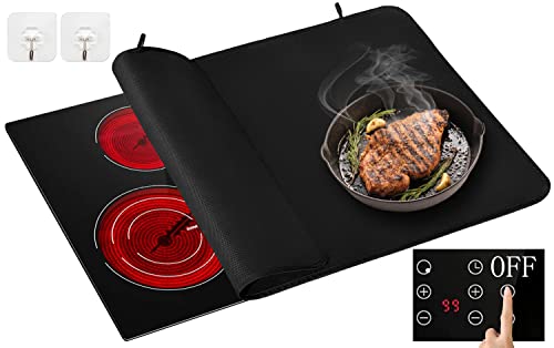  FLASLD Fireproof and Waterproof Stove Top Covers, 21×36 inch  Electric Stove Cover Mat, Glass Top Stove Cover - Ceramic Glass Cooktop  Protector - Flat Top Oven Cover, Black Without Logo : Appliances