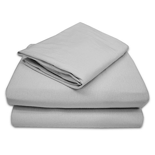 Natural Cotton Jersey Knit Toddler Sheet Set in Gray, 28x52 Inch