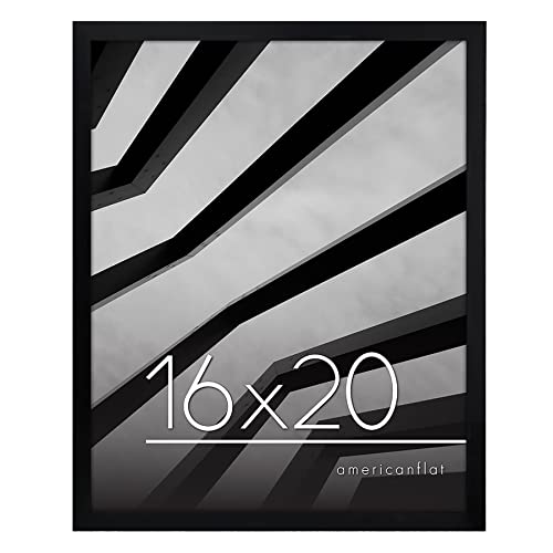 Americanflat 16x20 Poster Frame - Thin Border Photo Frame with Polished Plexiglass