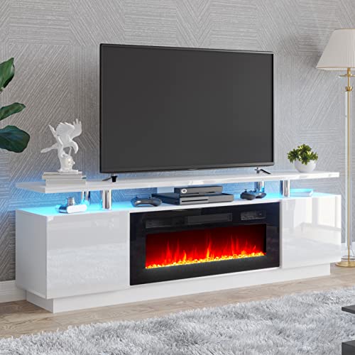 Amerlife Fireplace TV Stand - 70in Modern Entertainment Center