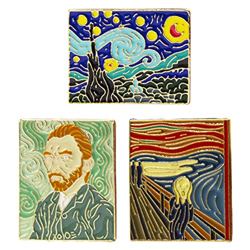 Van Gogh & Munch Enamel Lapel Pin Set by Amersis