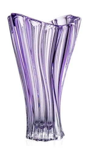 Amethyst-Purple Vintage Bohemian Crystal Glass Vase