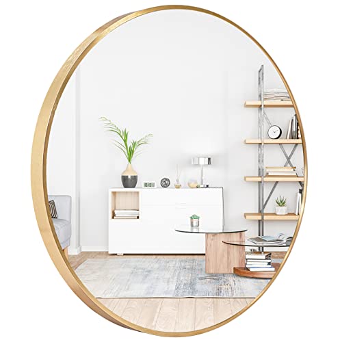 Amgngala Gold Round Mirror 24 Inch
