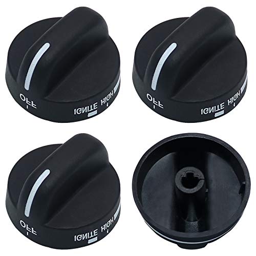 Whirlpool Gas Stove Control Knob Replacement - Black (4 Pack)