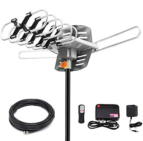 Amplified HD Outdoor TV Antenna - 150 Miles Range, Wireless Remote Control