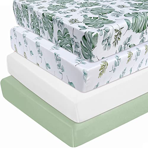 Soft and Gentle AMROSE 4 Pack Crib Sheets for Baby Girls Boys