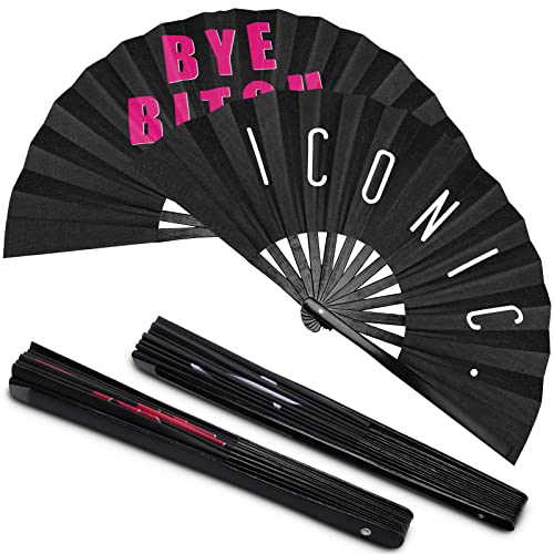 Amyhill Rave Fan - Large Folding Hand Fan with Voice