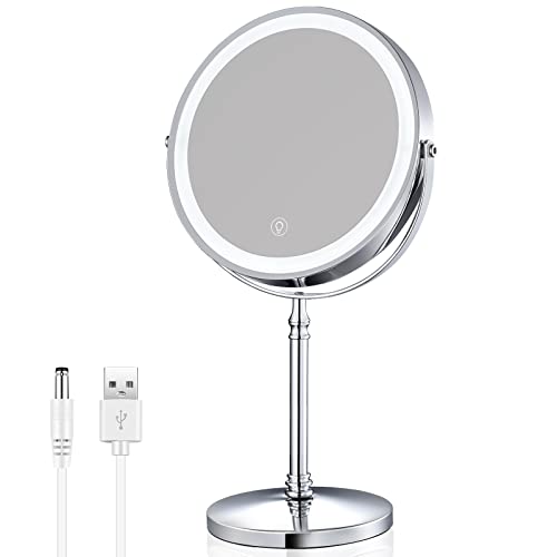 AMZNEVO Rechargeable 8'' Lighted Makeup Mirror