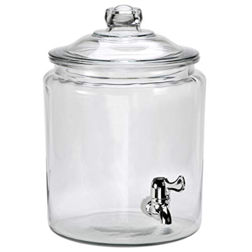 Le'raze 1 Gallon Glass Mason Jar Drink Dispenser With Stainless