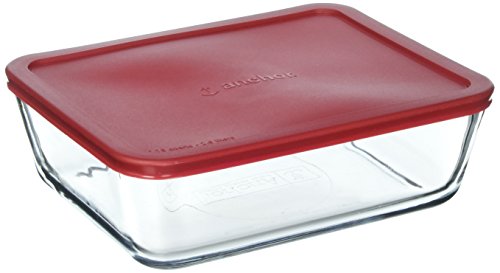 Anchor Hocking Glass Food Storage Container with Red Lid