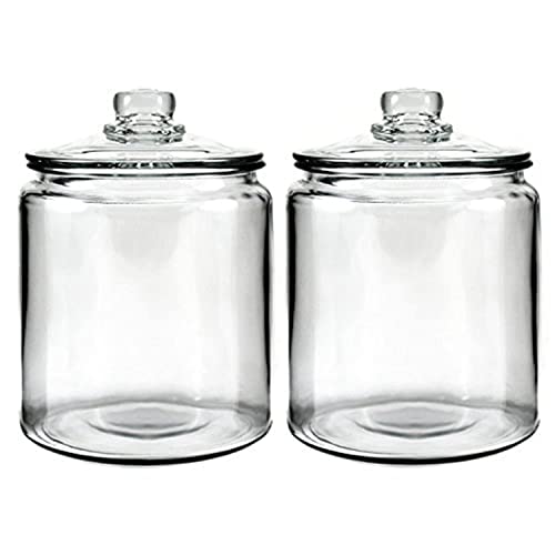 Anchor Hocking Heritage Hill Glass 0.5 Gallon Storage Jar, Set of 2