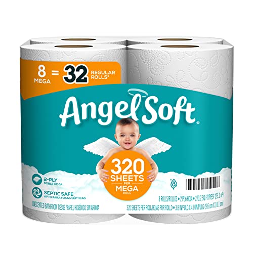 Brand - Presto! 2-Ply Ultra-Soft Toilet Paper, 24 Family Mega Rolls  = 120 regular rolls, 6 Count (Pack of 4), Unscented