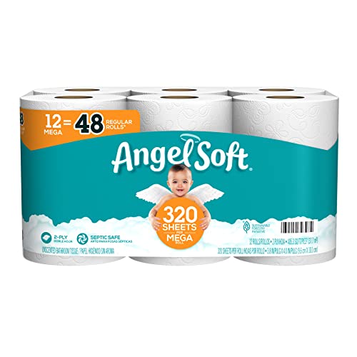 Angel Soft Toilet Paper - 12 Mega Rolls