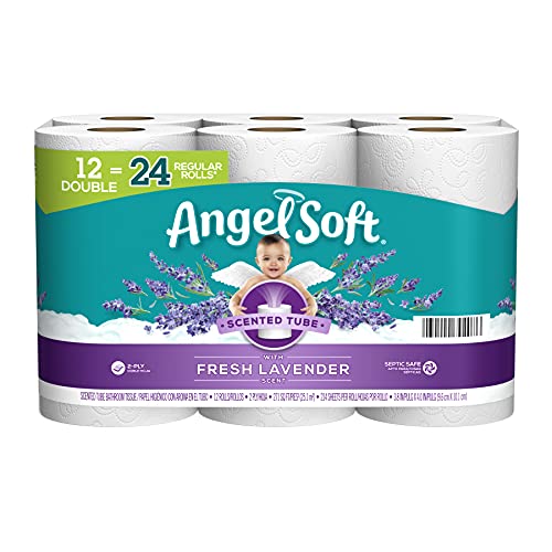 Lavender Scented Angel Soft 2-Ply Toilet Paper, 12 Double Rolls